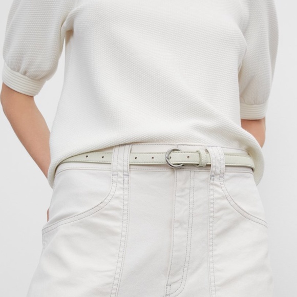 Skinny Leather Belt - Brand New - NEVER WORN - Bone